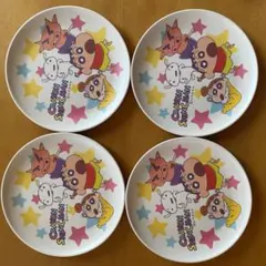 新品未使用 クレヨンしんちゃん バンブートレー プレート 4枚 丸型 円型