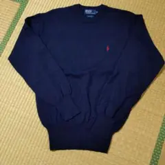 POLO　ラルフローレン　ネイビー クルーネック セーター　スクールセーター