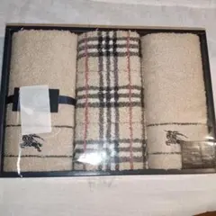 Burberry フェイスタオル 3枚セット 34x75cm　未使用