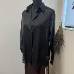 ダークエンジェル シースルー黒長袖シャツ フリーサイズ バックスリット