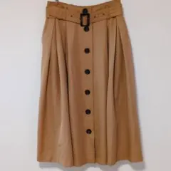 美品✨️ INGNI【M】イング ひざ丈 ベルト付きフレアスカート ブラウン