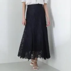 フラワーレースマーメイドスカート ナチュラルビューティベーシック PS ネイビー