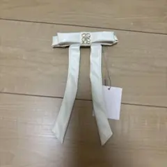 ナイスクラップ リボン バレッタ ホワイト