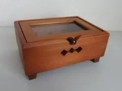 木製　アクセサリーケース　ジュエリーケース　キャメル系