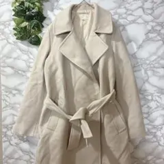 ベージュ MAND ロングコート Ꮮサイズ 大きめ エレガント