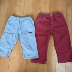 ハーフパンツ 2点セット グレー 赤　130cm