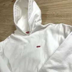 Supreme スモールボックスロゴ パーカー ホワイト 裏起毛 カナダ製 防寒