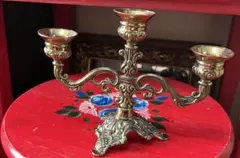 アンティーク調3連キャンドルスタンド