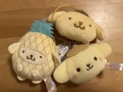 サンリオキャラクターズ　ポムポムプリン　がま口ポーチ　きぐるみマスコット