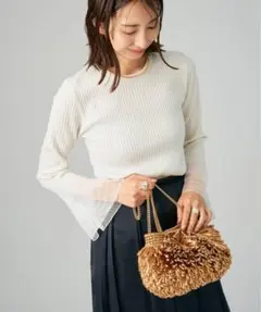 今季新品VERMEIL par iena ベルスリーブリブプルオーバー