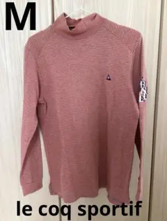 レコックスポルティフ　ゴルフコレクション　M タートルネック　オレンジ　グレー