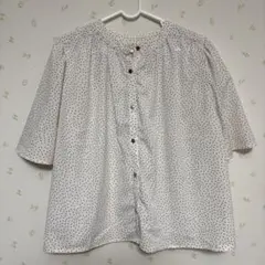 ホワイトドット半袖シャツ　サイズ38