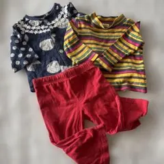 女の子　80 長袖　カーディガン　ハイネックカットソー　パンツ　まとめ売り