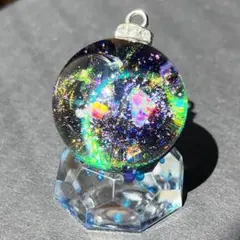 極上爆虹✨レインボー 水晶 丸玉 スフィア 亀台座付 天然石 浄化 開運