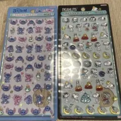 ボンボンドロップシール.2枚セット.スヌーピー.ステッチ.ディズニー