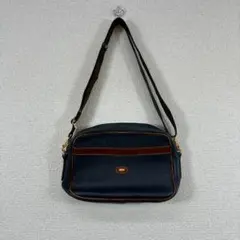 BALLY ネイビー レザー ショルダーバッグ