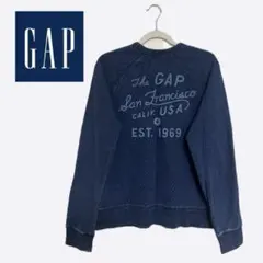 GAP ギャップ トレーナー スウェット L インディゴ 長袖 バックプリント