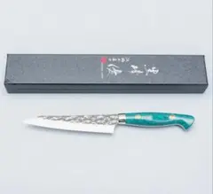 黒崎優　閃光sg2 ペティナイフ　130mm トルコミックスハンドル 黒崎優 閃光 sg2 ペティナイフ 130mm 青緑トルコハンドル - メルカリ