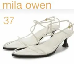 Mila Owen ストラップパンプス 白 23.5cm ポインテッドトゥ 美脚