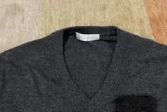 ユニクロ　カシミヤ100% Vネックセーター チャコールグレー　Lサイズ