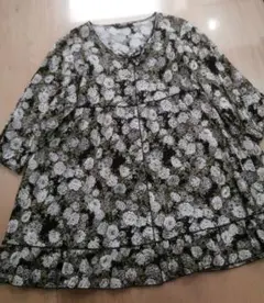 極美品ピンクハウス　花柄ブラウスチュニック　リボン