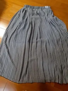 黒と白のギンガムチェック スカート S(140)