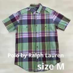 【人気カラー】POLO by ラルフローレン マドラスチェック半袖シャツ Mのサムネイル