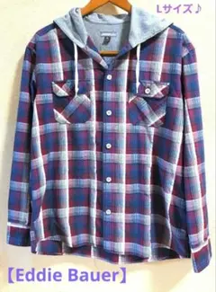 【Eddie Bauer】エディーバウアー フード付き チェックシャツ 長袖のサムネイル
