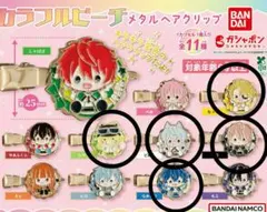 ガチャガチャ カラフルピーチ メタルヘアクリップ 5個セット