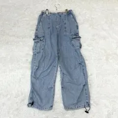 boohoo ワイドカーゴデニム US6 ライトブルー Y2K ストリート 美品 