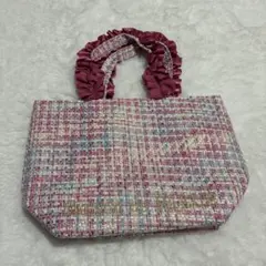メゾンドフルール　ツイードトートバッグ　ピンク