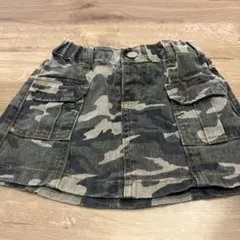 12/15まで早い者勝ち！値下げ！迷彩デニムスカート ポケット付き　7y