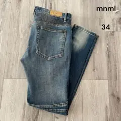 mnml ミニマル バイカーデニムパンツ ダメージ加工 色落ち加工 34