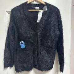 新品　GU パペットスンスン　刺繍 カーディガン M 黒