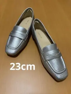 美品【REGAL】 ローファー モカシン パイソン型押し 23.5 グレージュ 