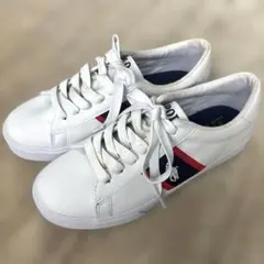 訳あり新品 ポロ ラルフローレン スニーカー 24cm レディース 白赤紺