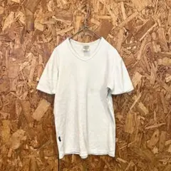 AVIREX U.S.A. 半袖Tシャツ リブ タイト 綿混在 ホワイト メンズ