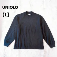 ユニクロ✨ブラッシュドジャージー モックネックTシャツ 黒 メンズ【M】のサムネイル