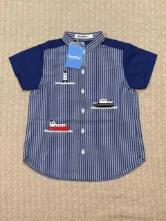 familiar 半袖シャツ 110cm 船と灯台刺繍