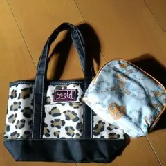 雑誌付録　X-girl　コスメポーチ/ヒョウ柄ミニトートバッグ