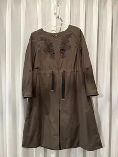 couture broochカーキ　刺繍コート