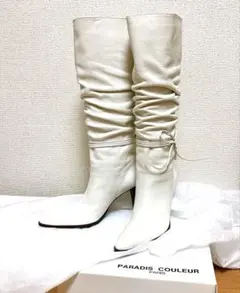 新品 PARADIS COULEUR/パラディクルール/レザーロングブーツ