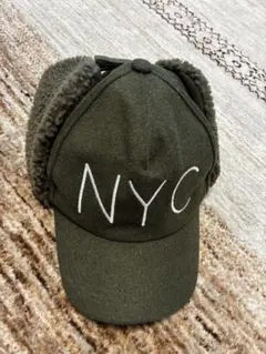 NYC刺繍オリーブキャップ