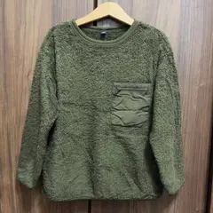 ☆美品☆UNIQLO キッズ フリース プルオーバートップス カーキ 120