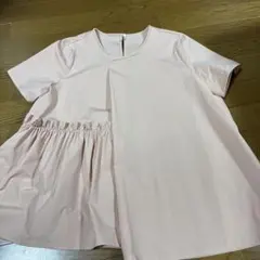 COCO DEAL フリルプリーツ 半袖Tシャツア イボリーサイズ2ペプラム