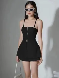サスペンダー付きセットアップ！ショートパンツで女子会お出かけに最適✨