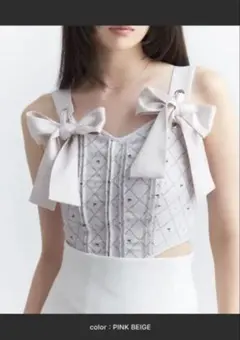 Eimy istoire swan patternクロップドリボントップスのサムネイル