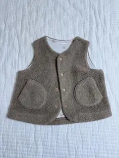 ユニクロ ベビーベスト 100サイズ ベージュ ボア