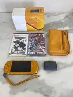 ♪ 【ジャンク】 PSP3000本体 ブライトイエロー ソフト2本 他付属品付き