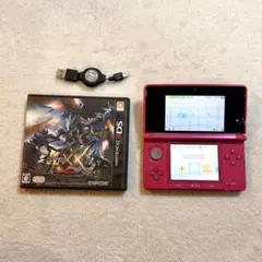 3DS 本体 ピンク 動作品 モンハンダブルクロス付き